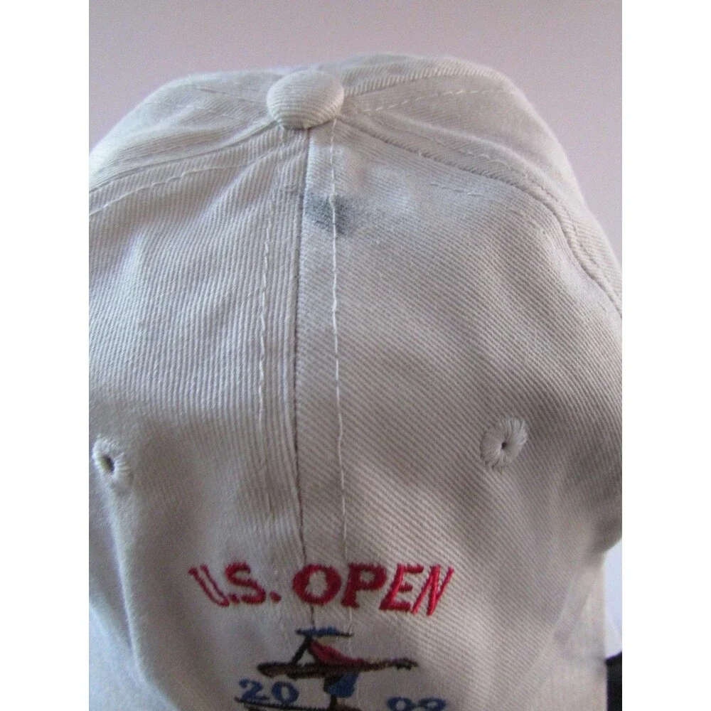 US Open 2009 BethPage Black  Beige Red Rim Golf Hat Cap Strapback  USGA Member